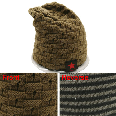 Strickmütze Fünfzackigem Stern Wolle Für Männer Frauen Herbst Winter