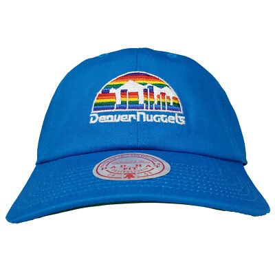 Denver Nuggets Mitchell & Ness NBA Dad Hat Cap Embroidery Logo Cyan Blue NWT