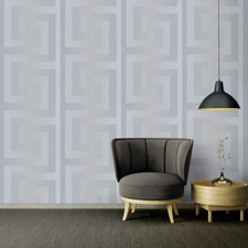 Image of VERSACE GREEK KEY WALLPAPER 10m x 70cm - SILVER 935235