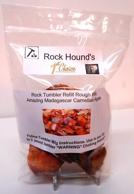 Rockhound's 1st Choice Rock Tumbler Gem Refill - India Carnelian Agate 8oz