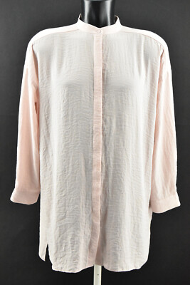COS Damen Shirt Langarm Kragen 100% Polyester rosa Größe 36