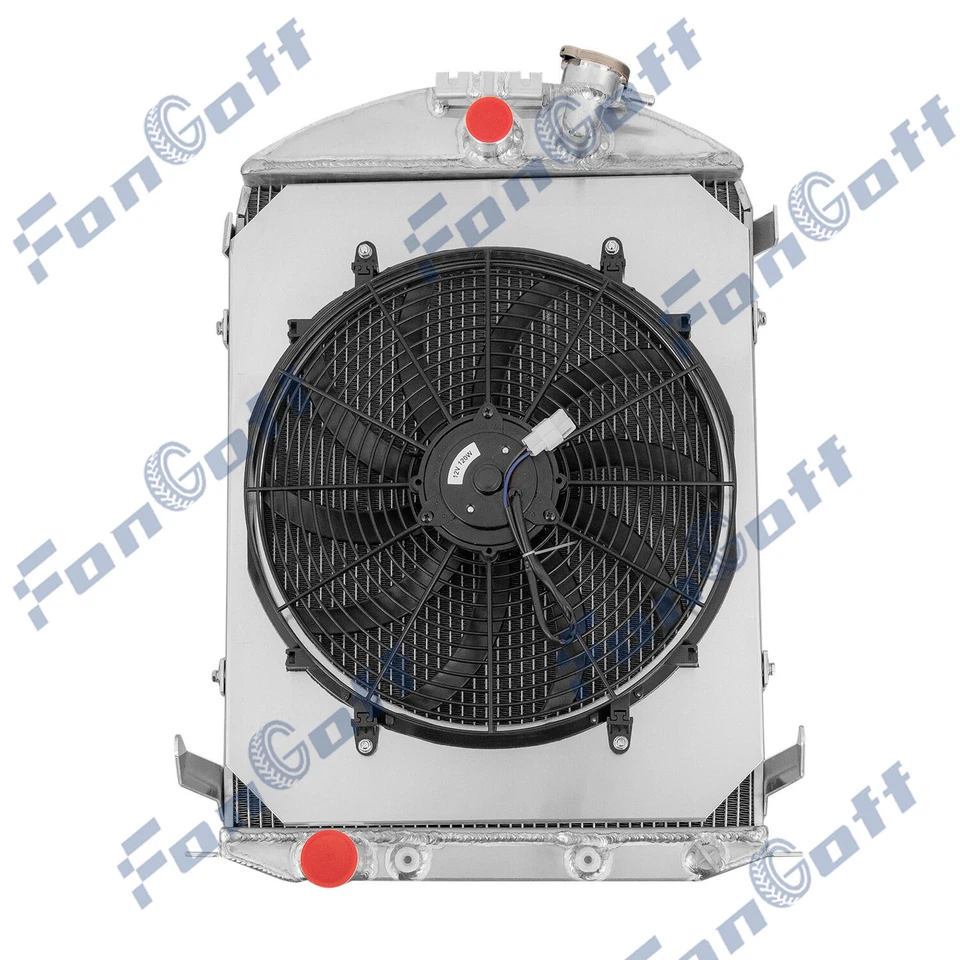 3 Row Radiator Shroud Fan For 1931 1930 Ford Model A Base Ford V8 Conversion Foto 2 de 4