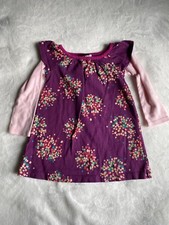 Tea Collection Girl Dress Purple Long Sleeve Size 12-18 mos Fireworks (TD16)