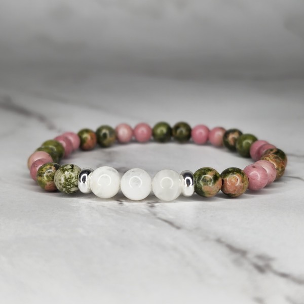 Alternate view of Fertility Healing Crystal Bracelet 7.5in Natural Stone