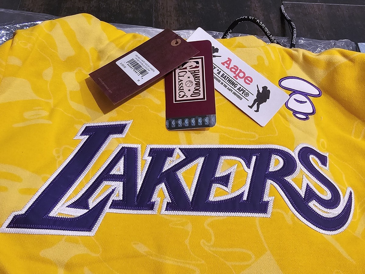 NEW Authentic Aape x NBA Mitchell & Ness Yellow Lakers