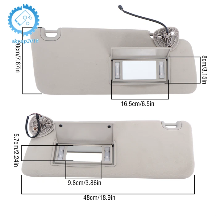 Par de parasol gris con luces para Dodge Ram 1500 2500 3500 2013-21 izquierda+derecha Foto 2 de 4