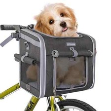 Expandable Soft Sided Pet Carrier Backpack 4 Open Doors Foldable Bike Basket