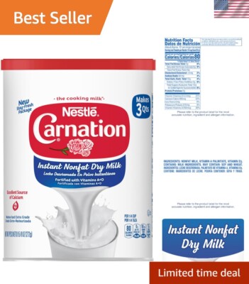 Stay-Fresh Instant Nonfat Dry Milk - 6 Bags with Essential Calcium & Vitamins