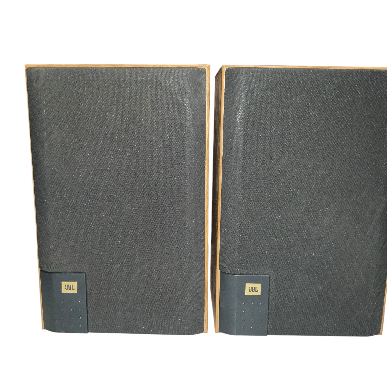 JBL J2050 Bookshelf Speakers Pair Two-Way 80 Watts 8 Ohms Oak Wood Cabinet Vtg