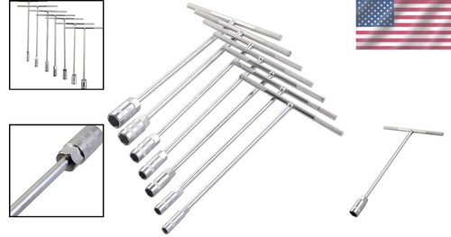 High Carbon Steel T-Handle Socket Set - 7-Piece with Polished Chrome Finish - Picture 2 of 8