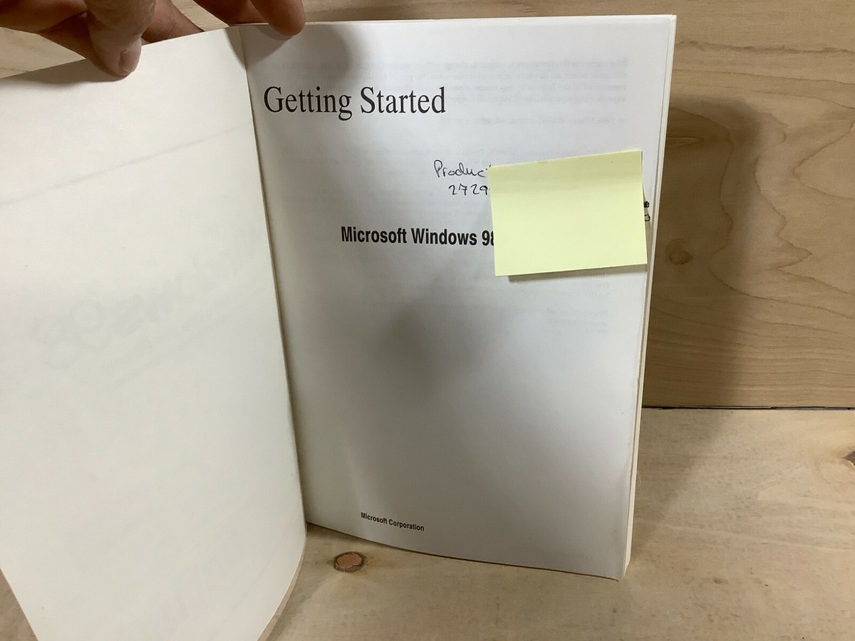Vintage Microsoft Windows 98 Getting Started PC Book Manual