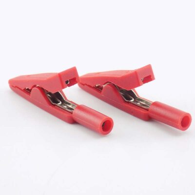 5x Plastic Alligator Clips / Test Probe Leads - Insulated Crocodile Clamps For Electronics