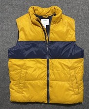Old Navy Boys Navy Blue/Gold Full Zip Puffer Vest Size L 10/12