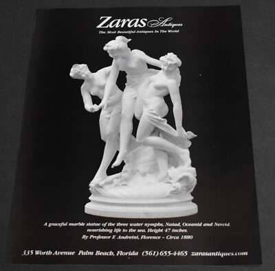 2006 Print Ad Statue Three Water Nymphs Naiad Oceanid Nereid Zaras Antiques art