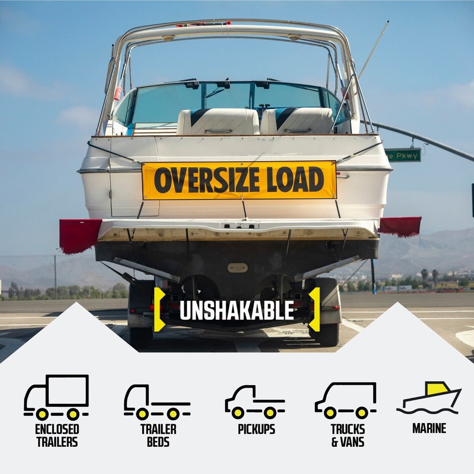 DC Cargo Oversize Load Sign Black Border & Bungee Oversized Load Banner ...