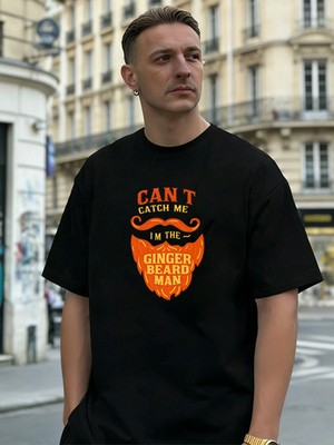 Ginger Beard Man Graphic 100% Cotton Men's T-Shirt,Suitable for Daily Streetwear