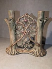 ANTIQUE WELLER WOODCRAFT ART POTTERY APPLE TREE DOUBLE BUD FLOWER GARDEN VASE
