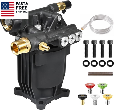 #ad Pressure Washer Pump 3 4quot; Shaft Horizontal Power Washer Pump Max 3200 PSI 2.5 GP $140.54