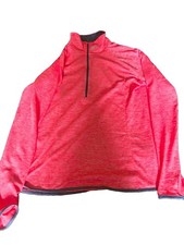 Under Armour HeatGear Women s XL coral Gray Heathered 1/4 Zip Fitted Pullover