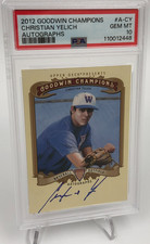 CHRISTIAN YELICH AUTO Card 2012 Goodwin Champions MLB BREWERS PSA GEM MINT 10