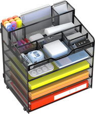 5 Tier Mesh Desk Organizer for Paper Office Supplies, Multi-Functional Letter