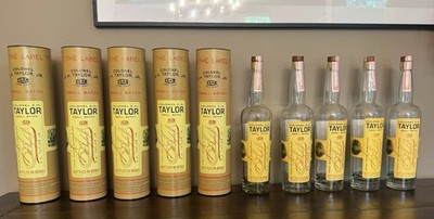 Lot 5 Empty Colonel E.H. Taylor Small Batch Bottles w/ Original Tubes BTAC