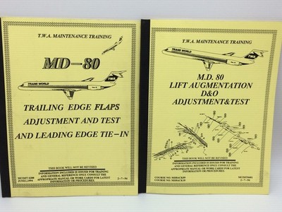 VTG TWA md-80 Airline Maintenance Manual Books,1994,Lift Augmentation,Flaps,Test