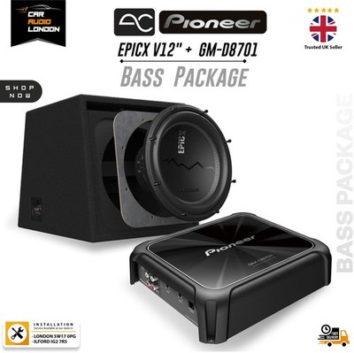 AudioControl EPICXV12 12'' geladener Subwoofer + Pioneer GM-D8701 Mono Verstärker