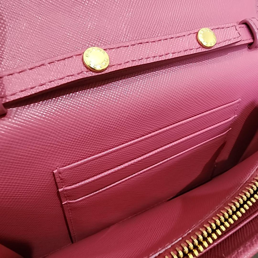 PRADA Pink Leather Wallet Shoulder Bag thumbnail 9