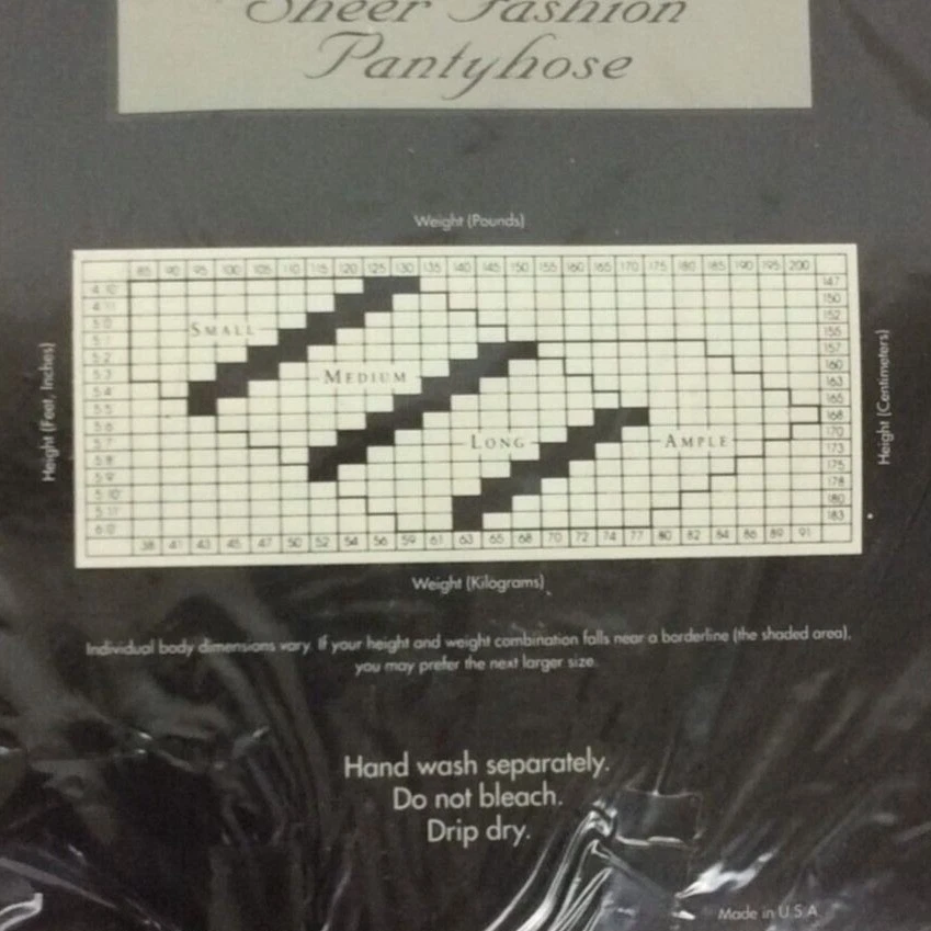 Pantimedias de Colección Maidenform Moda Transparente Largo Marfil Control Top Años 80 Foto 3 de 3