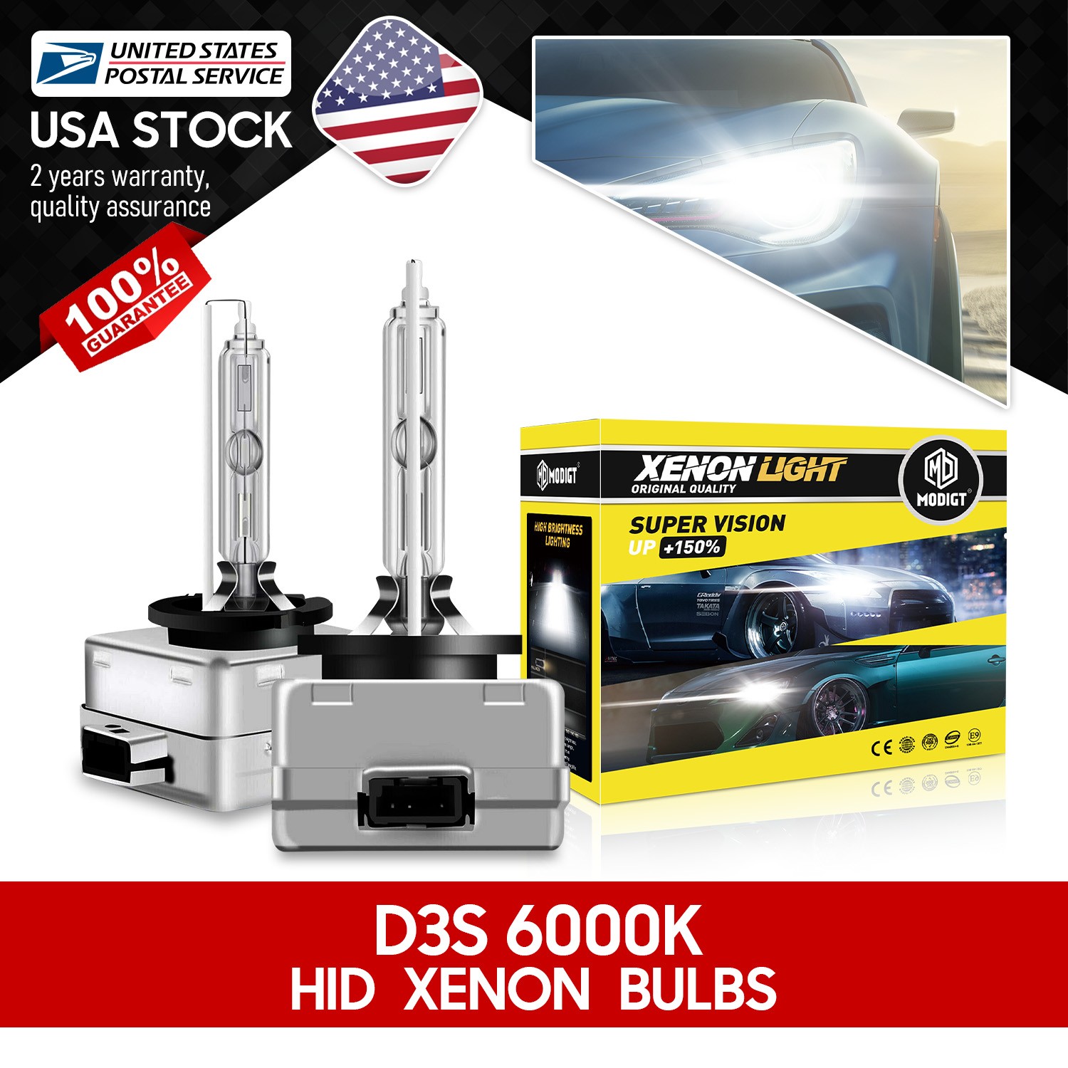2PCS For Osram XENARC D3S 66144CBI COLD WHITE 6000K HID XENO