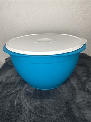 Tupperware Large Maxi Bowl 40 Cup Legacy Mixing Bowl Teal With White Seal