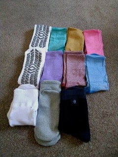Bundle Of 11 Pairs Socks Assorted Sizes Colours Styles Brands