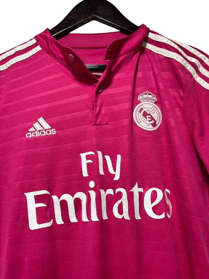 Camiseta Adidas Real Madrid 2014 2015 3ª Equipación Talla L Rosa #10 James RARA Fútbol Foto 2 de 4
