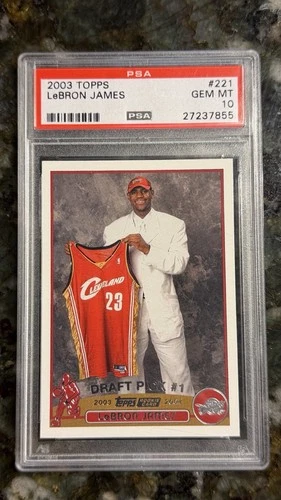2003 TOPPS #221 LEBRON JAMES ROOKIE RC PSA 10
