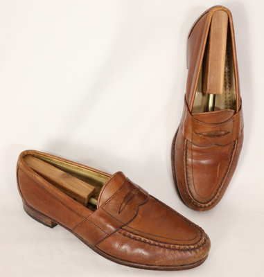 Cole Haan Men\'s 8 Penny Loafer Two Tone Leather‎ Slip-On Moc Toe Vtg Made in USA COLE HAAN Brown two-tone penny loafers 8 M men main image 4