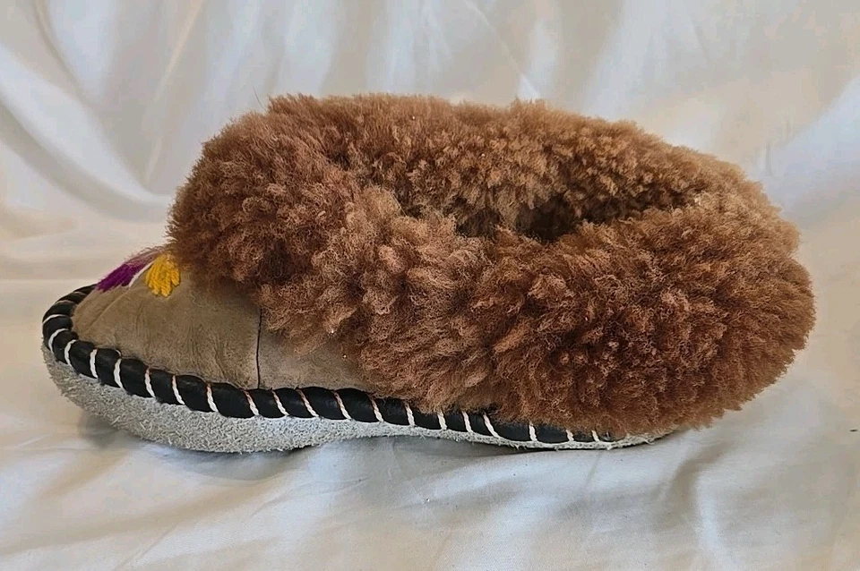 Mocasín mocasín de cuero de oveja hecho a mano Polonia para mujer talla 6 Foto 3 de 4