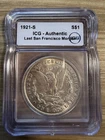 1921-S Morgan Silver Dollar, ICG Authentic, Last San Francisco Minted Morgan!