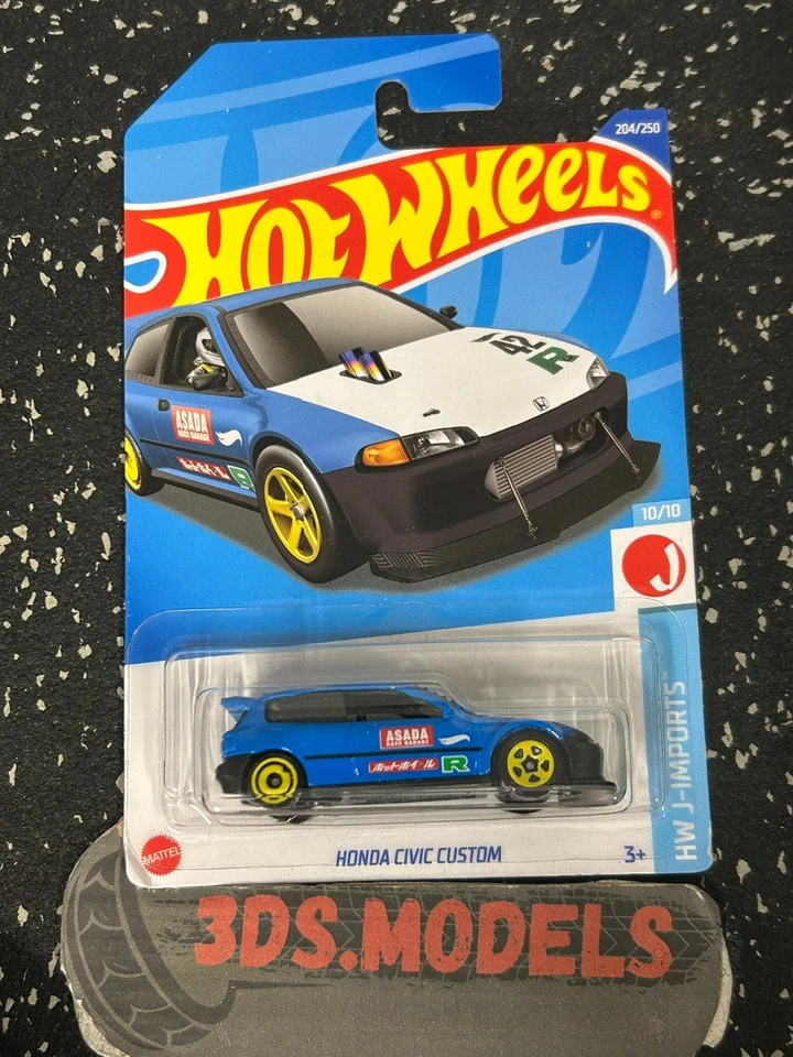 HONDA CIVIC CUSTOM BLUE Hot Wheels 1:64 **COMBINE POSTAGE**