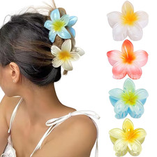 Flower Hair Claw Clips-4PCS Large Claw Clips for Thick Hair,Strong Hold Nonslip