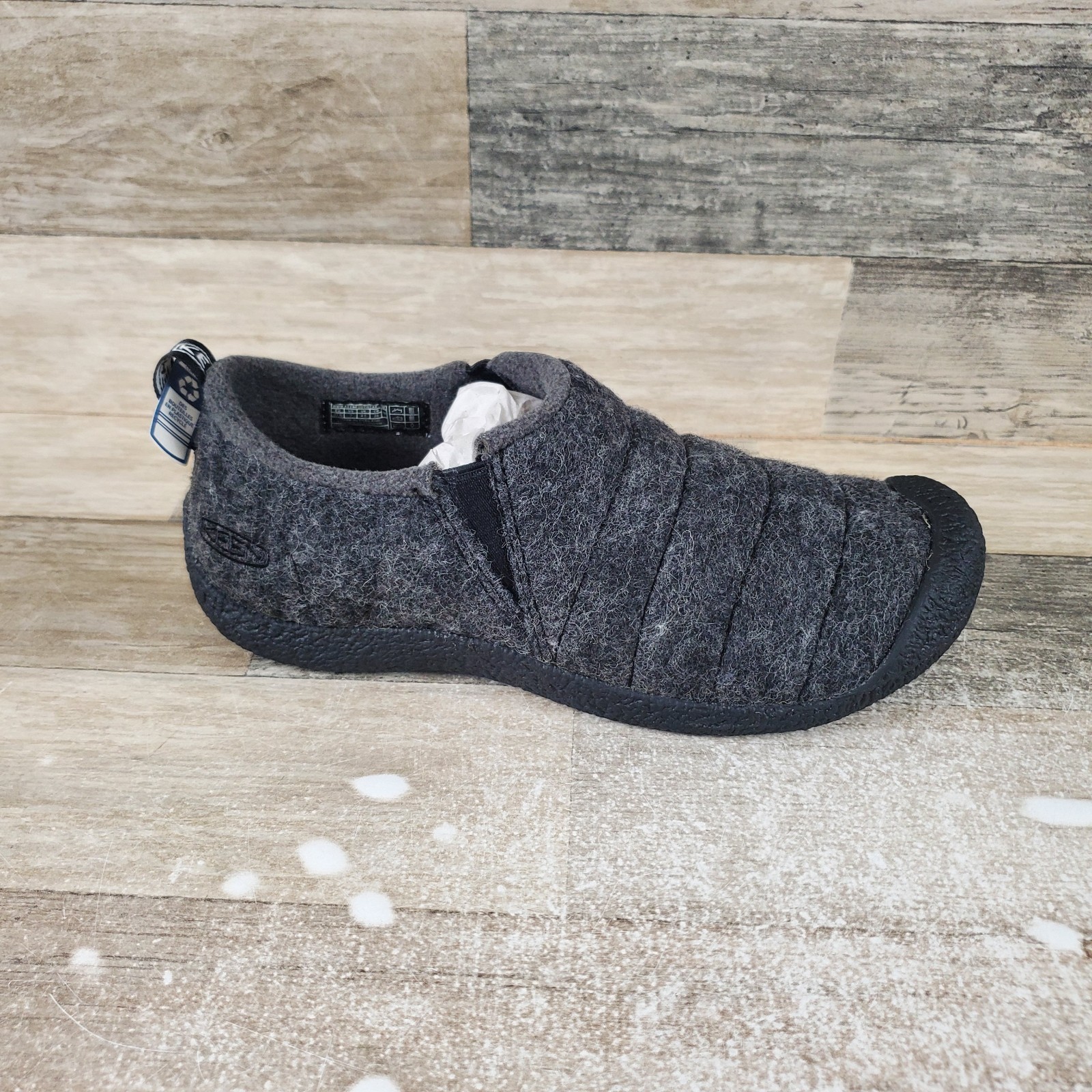 Scarpe donna KEEN Howser II taglia 7 comode grigio feltro nero slip on elastico gore