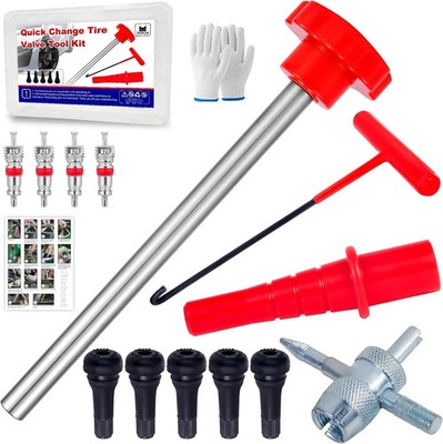 Quick Change Tire Valve Tool Kit Stem Core Quickly Replacement Perfect for