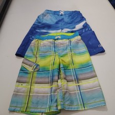 Set Of 2 Boys OP Swim Trunks Size 10-12 Shark Stripe Shorts