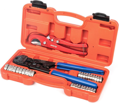 PEX Crimping Tool Kit for 3/8-In, 1/2-In, 3/4-In, 1-In PEX Clamp Cinch & Removal