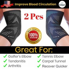 2 Pcs Elbow Brace Compression Support Sleeve Fit Arthritis Tendonitis Joint Pain