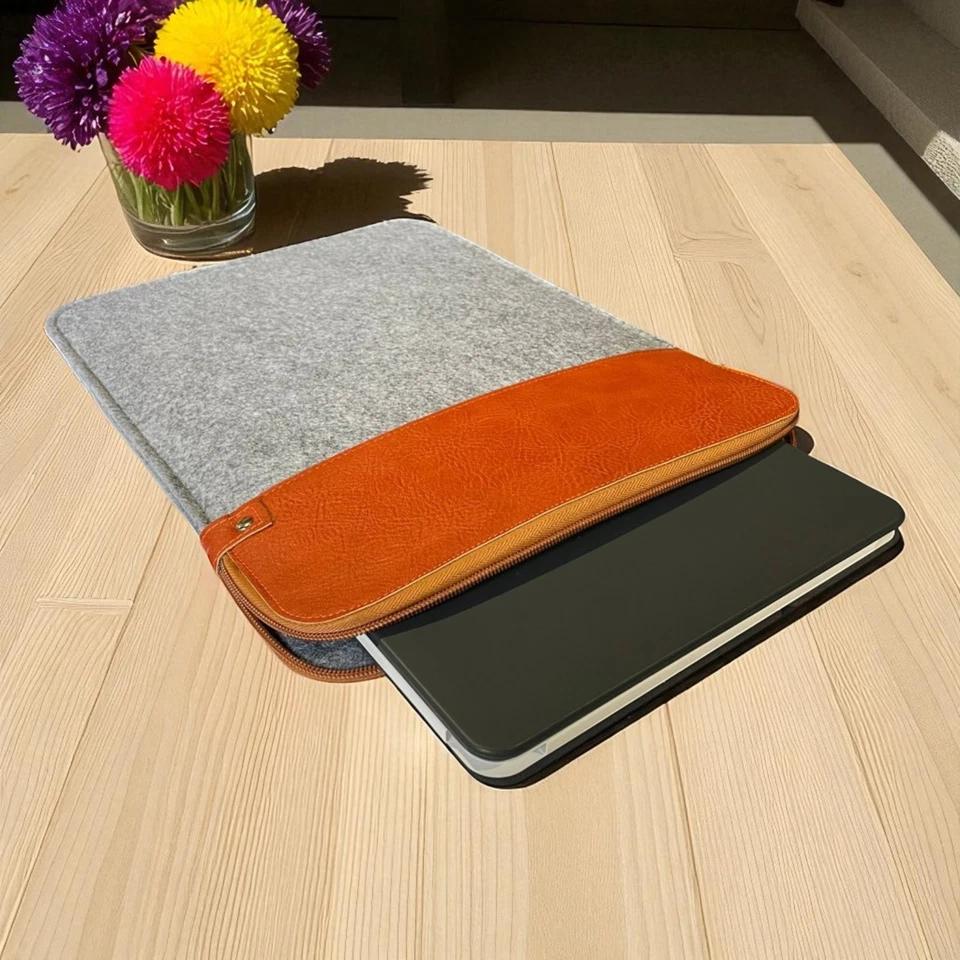 Universal 14" Felt Sleeve Case Bag Cover For Laptop MacBook Notebook Tablet iPad - Image 3 of 4