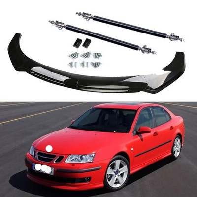 Front Bumper Lip Spoiler With Gloss Black For Saab 9-3 Turbo Body Kits Strut R