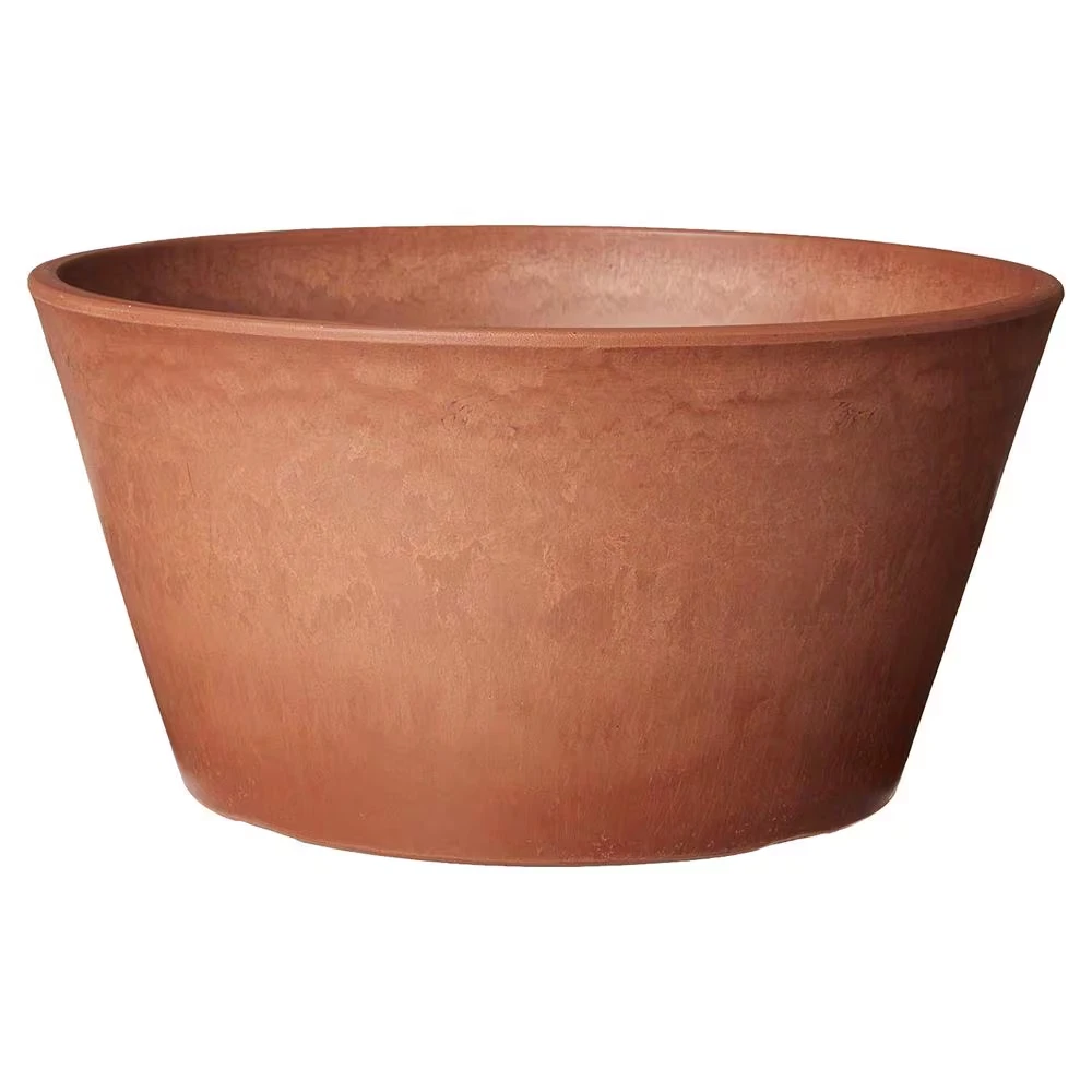 Portavaso Classico In Plastica Arcadia – 38x33 Cm, Colore Spazzolato, Resistente UV, Con Foro Di Drenaggio Opzionale