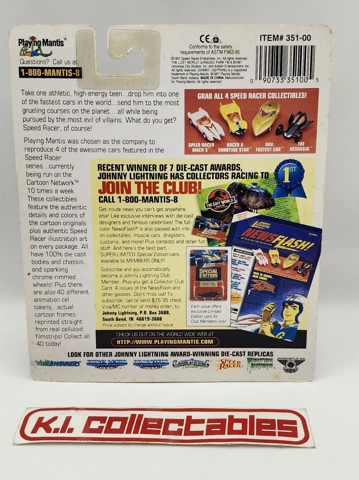 1997 Johnny Lightning SPEED RACER  SHOOTING STAR RACER X - Image 2 of 4