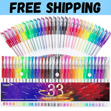 Glitter Gel Pens 33 Colors Neon Glitter Pens Set Gel Art Markers with 40 More I